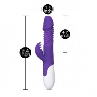 Thrusting Vibrator with Heating Function, 12 Vibrating Functions & 3 Thrusting Functions, Silicone, PURPLE